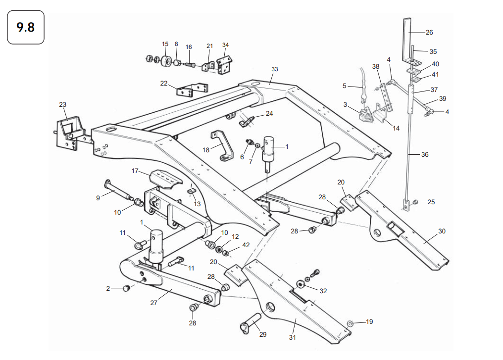 9.8 Axle Support Assembly (2015 onwards)