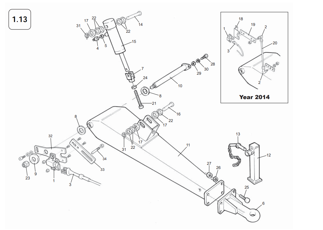 Standard Drawbar (2014 onwards) 1.13