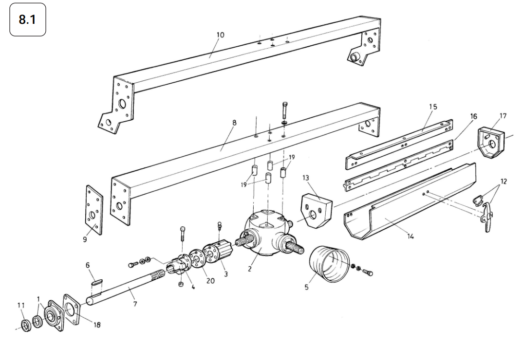 8.1 Web Drive Gearbox + Support Bridge (Up to 2011)